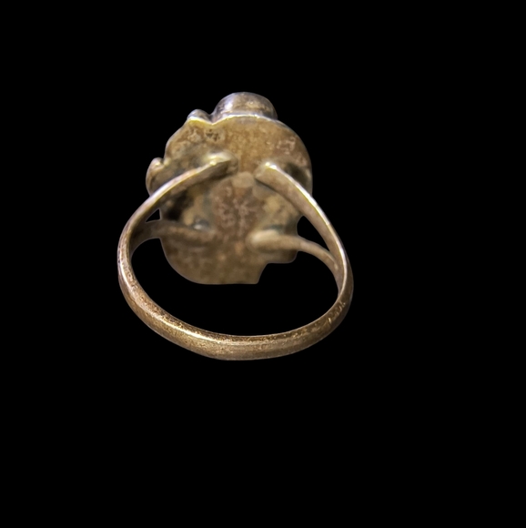 Vintage Native American Red Coral Split Shank Ring Small Size - Picture 9 of 12